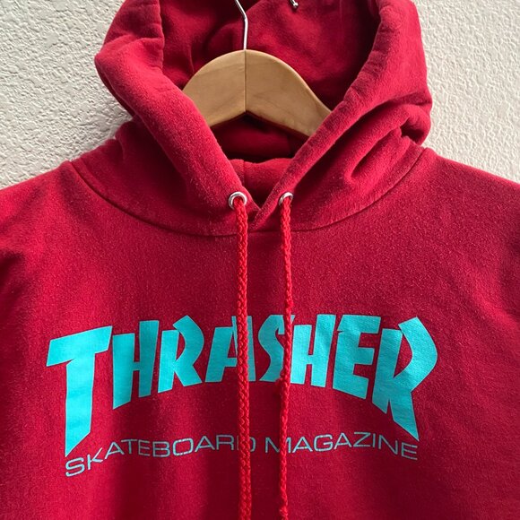Thrasher Skateboard Magazine Hoodie Sweatshirt Men's Small Red Blue Colors - Picture 2 of 5